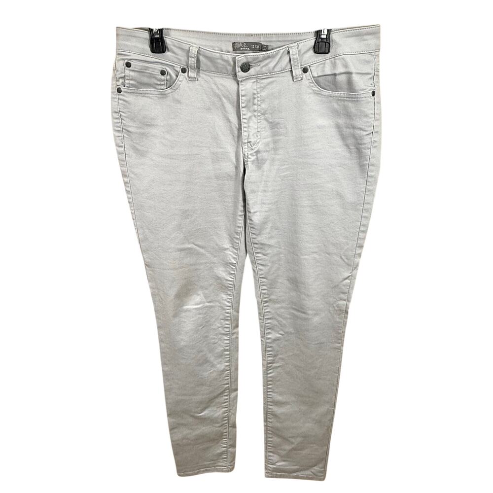 Prana Womens Kara Jeans Gray Size 12 Skinny Fit Stretchy Pants